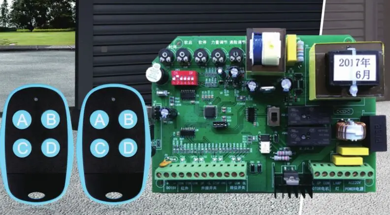

Sliding door controller unit control board 868-220VAC with 2 remote controllers gate opener accessory