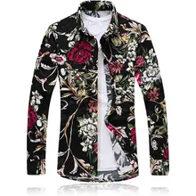 9 цветов! Новые Осенние мужские модные рубашки с цветочным принтом, Мужская Высококачественная рубашка с принтом розы, мужская рубашка размера плюс 3XL 4XL 5XL 6XL 7XL 5z
