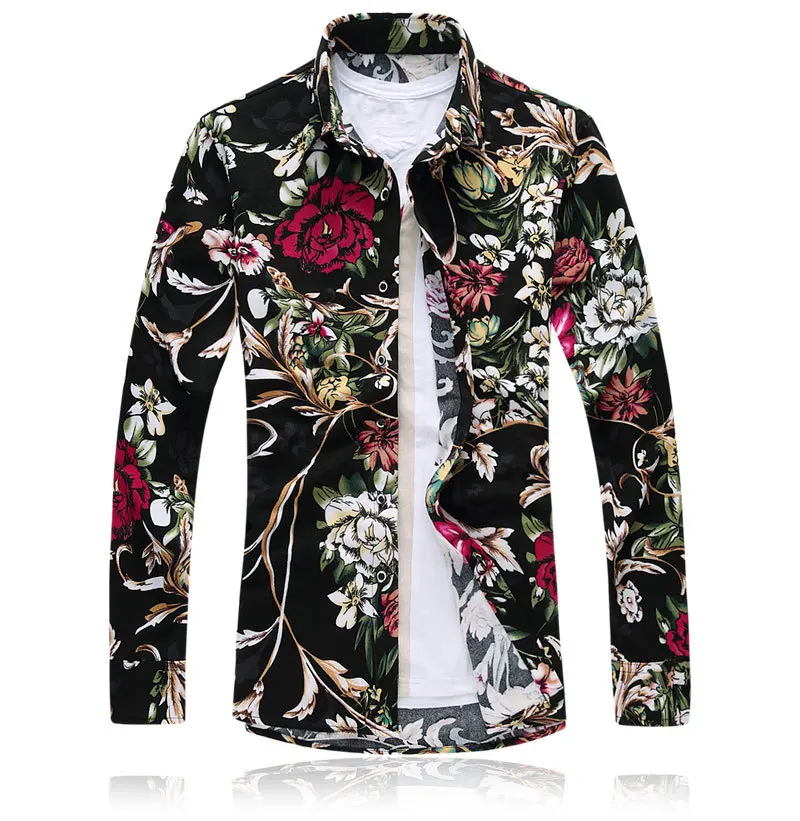 9colors-new-autumn-men-fashion-floral-shirts-men-high-quality-rose ...