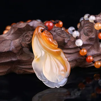 

New Design Natural Ice Chalcedony Yellow Onyx Fashion Women's Sweater Chain Carved Flower Rose Pendant Strand Necklace Wholesale