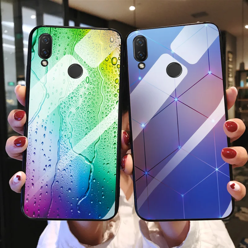 Стеклянный чехол для huawei PSmart 2019 Arctic Sky задняя крышка POT-LX1 Модный из закаленного