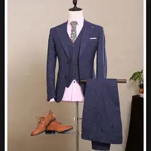Custom (Jacket+Pants+Vest) 2017 NEW Fashion Men’s Suits Slim Fit Blazers Groom Prom Wedding Male Tuxedo 3 Piece