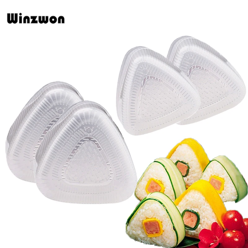 

4Pcs/lot DIY Sushi Mold Onigiri Rice Ball Food Press Triangular Sushi Maker Mold Sushi Kit Japanese Kitchen Bento Accessories