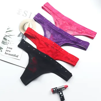 

2020 New Fashion Women Hollow Panties V-string Briefs Lace Seamless Panties Floral Sheer Thongs G-string Lingerie Underwear