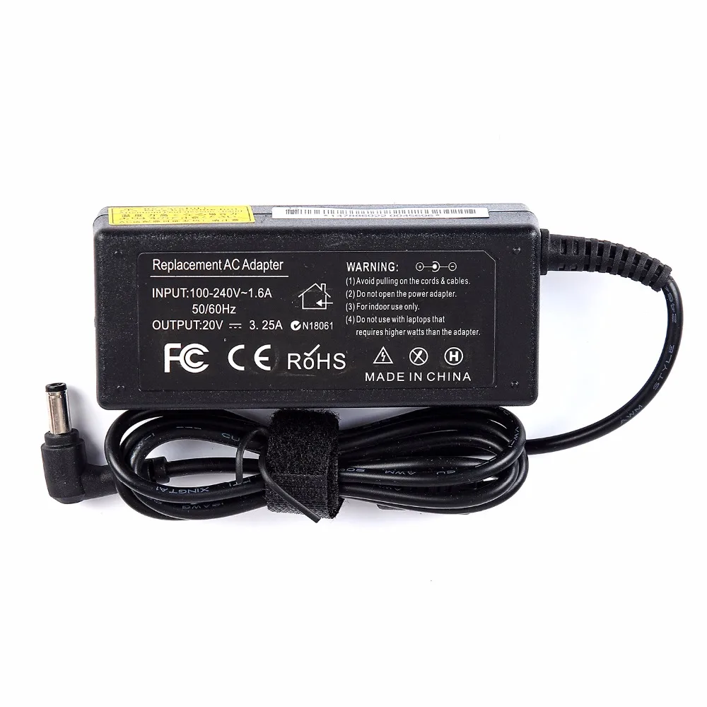 5 шт./лот x 20V 3.25A 5,5*2,5 мм зарядное устройство переменного тока для ноутбука для lenovo IdeaPad g530 g550 g560 g570 y450 y530 Тетрадь