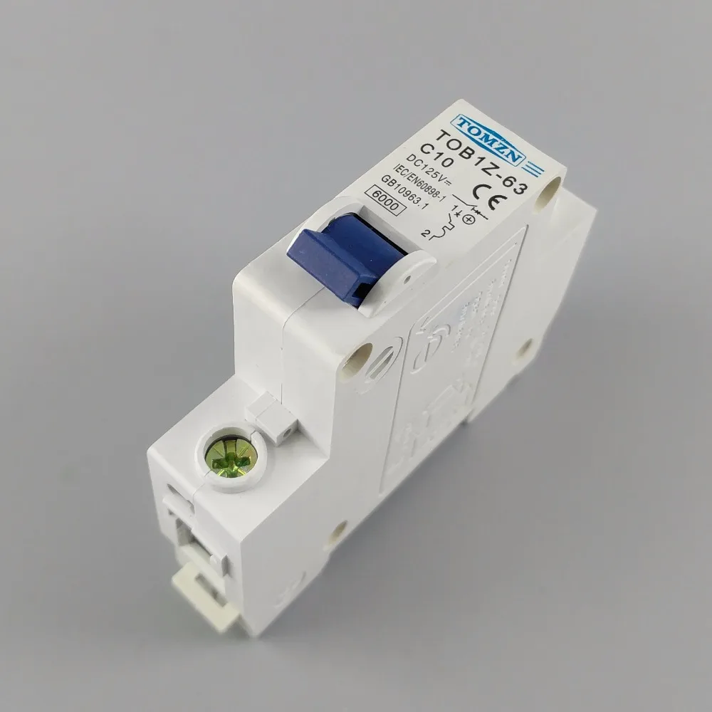 1P 10A DC 125V автоматический выключатель MCB C curve|mcb rccb|mcb circuit breakermcb mini breaker |