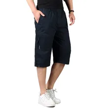 Летние пляжные шорты Для мужчин Грузовой Шорты хлопковые широкие брюки широкие мешковатые доска Шорты эластичная кулиска на талии и карманом для Размеры XL-6XL