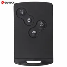Keyecu New Uncut Remote Key Shell Case Fob 4 Button for Renault Laguna Koleos Megane 2009 2010 2011 2012