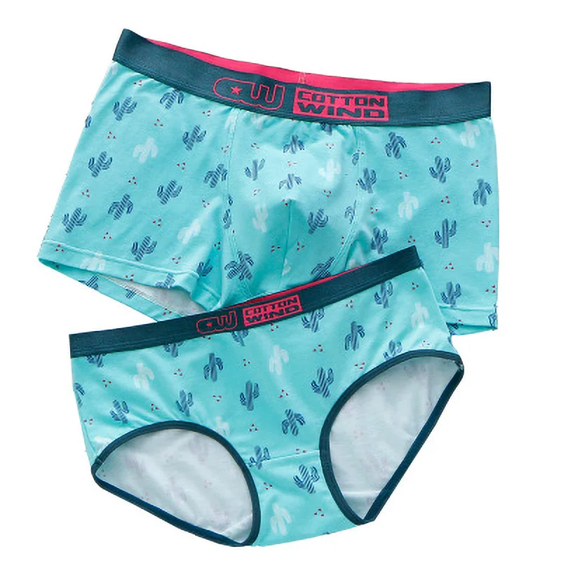 

2019 New Sale Couple Underwear Set Comfort Shorts Cotton Panties Sexy Women Underwear Panties Boxershorts Men Lovers Underpants