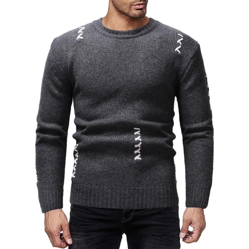 Кашемировый свитер Мужская брендовая одежда мужские свитера с принтом Повседневная рубашка осенний шерстяной пуловер Мужской с круглым