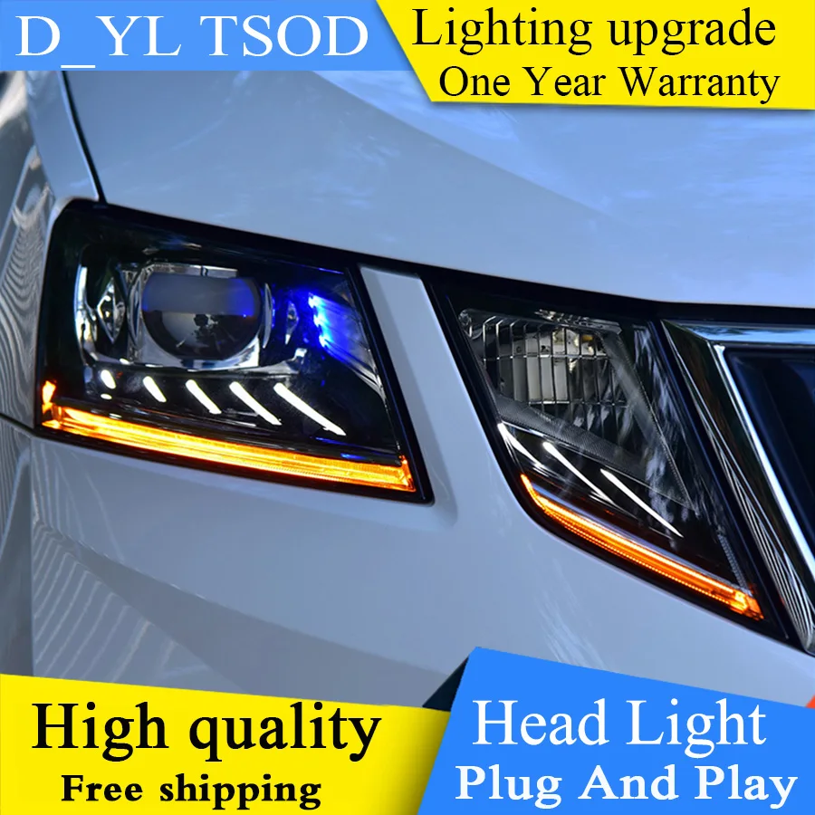 DY_L автомобильный Стайлинг Головной фонарь для Skoda Octavia фары светодиодный DRL Биксеноновые линзы автомобильные аксессуары