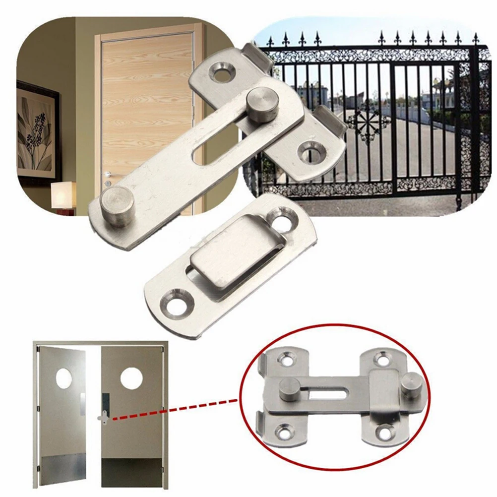 1 Setpractical Hardware + 4pcs Screw For Home Safety Gate Stainless Steel Door Bolt Latch Slide Lock