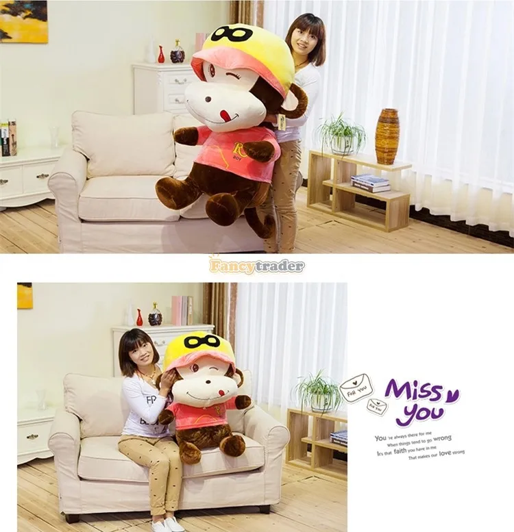 Fancytrader 43'' 110cm Giant Plush Stuffed Monkey , 3 Colors, Free Shipping FT90492 (8).jpg