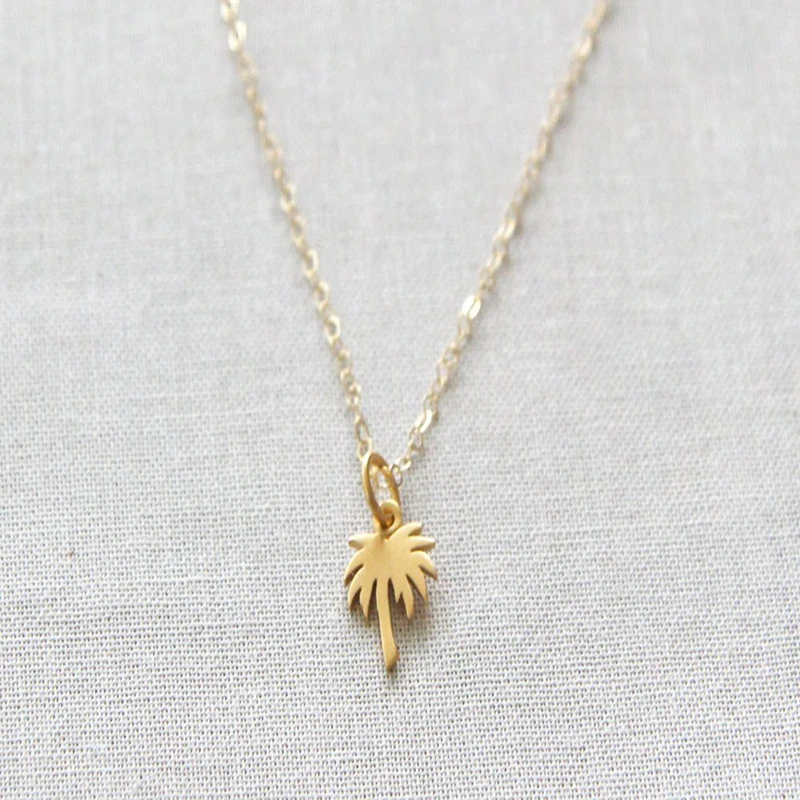 New coconut tree necklace charm necklace island life necklace sea beach