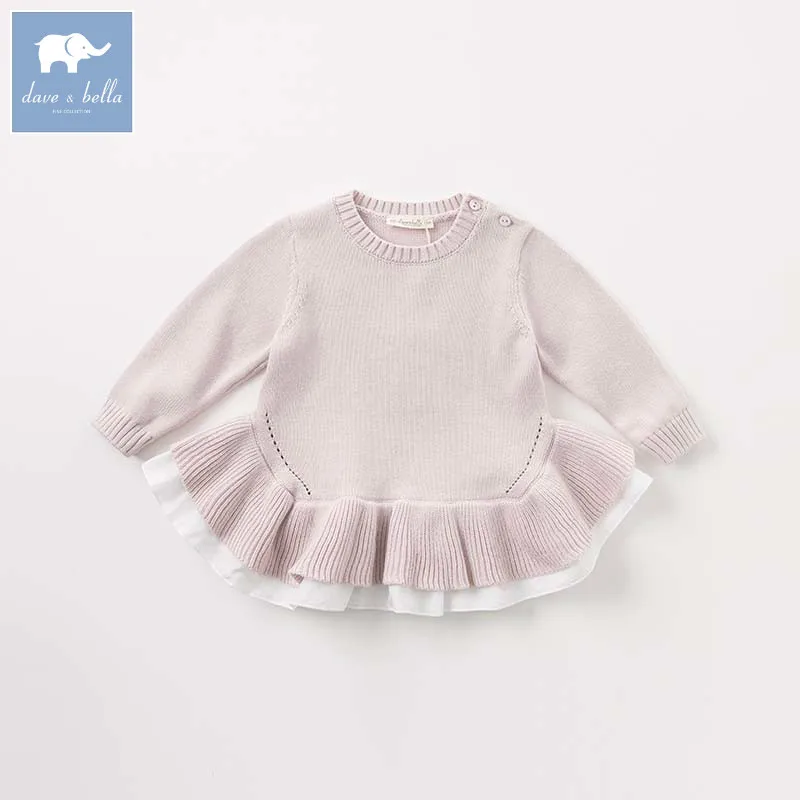 DB8640 dave bella autumn with Ruffle sweater baby girls long sleeve pullover toddler Lolita tops children knitted sweater DB8640 dave bella autumn with Ruffle sweater baby girls long sleeve pullover toddler Lolita tops children knitted sweater
