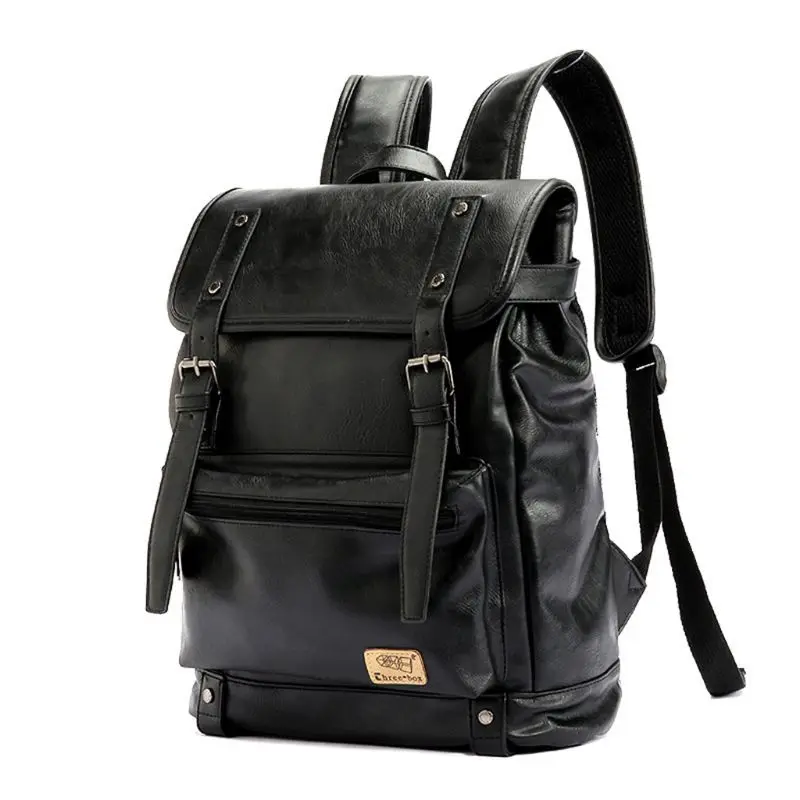 

Retro PU Leather Backpacks Outdoor Travel Rucksack School Shoulder Bag Laptop Bookbag for Men