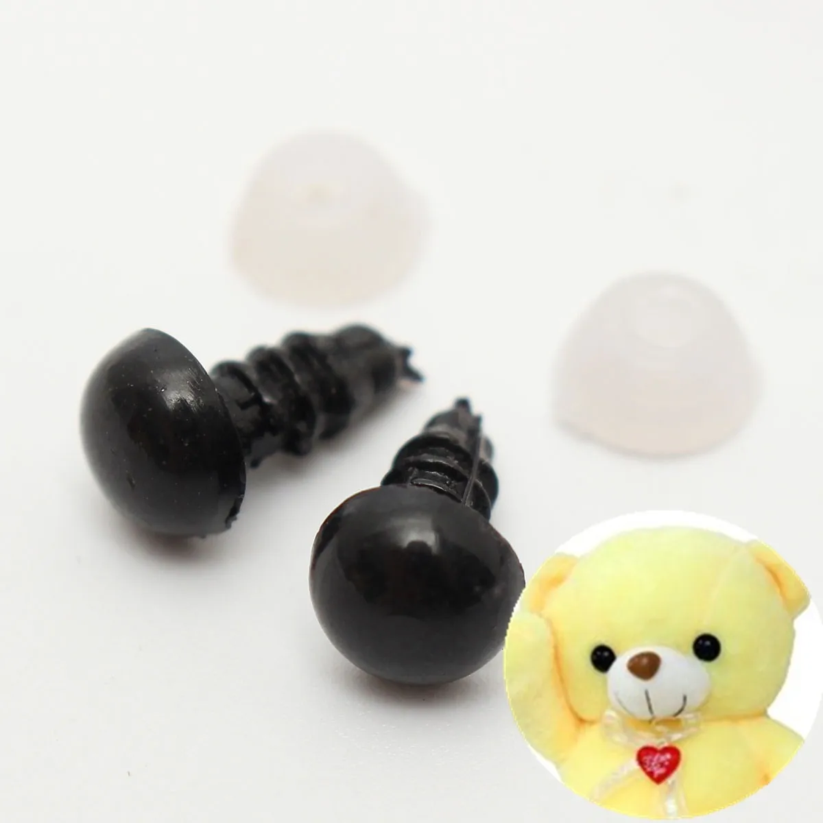 Wholesale Chic 100pcs/50pairs 7mm Black Plastic Safety Eyes Washers for