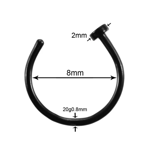 1 шт. G23 титановый пирсинг Nariz 20 г кольцо для носа C клипсой для пирсинга губ Бурун кольцо для носа пирсинг носа шпилька ноздри пирсинг - Окраска металла: T0618