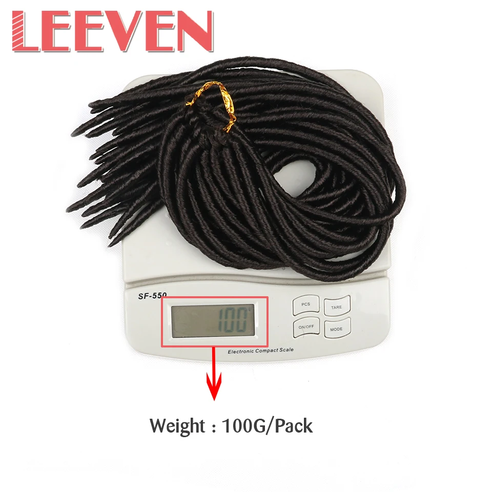 Leeven 18 ''24 пряди 100 г Dread Faux locs синтетическое плетение волос высокотемпературное волокно крючком оплетка для женщин 1 шт