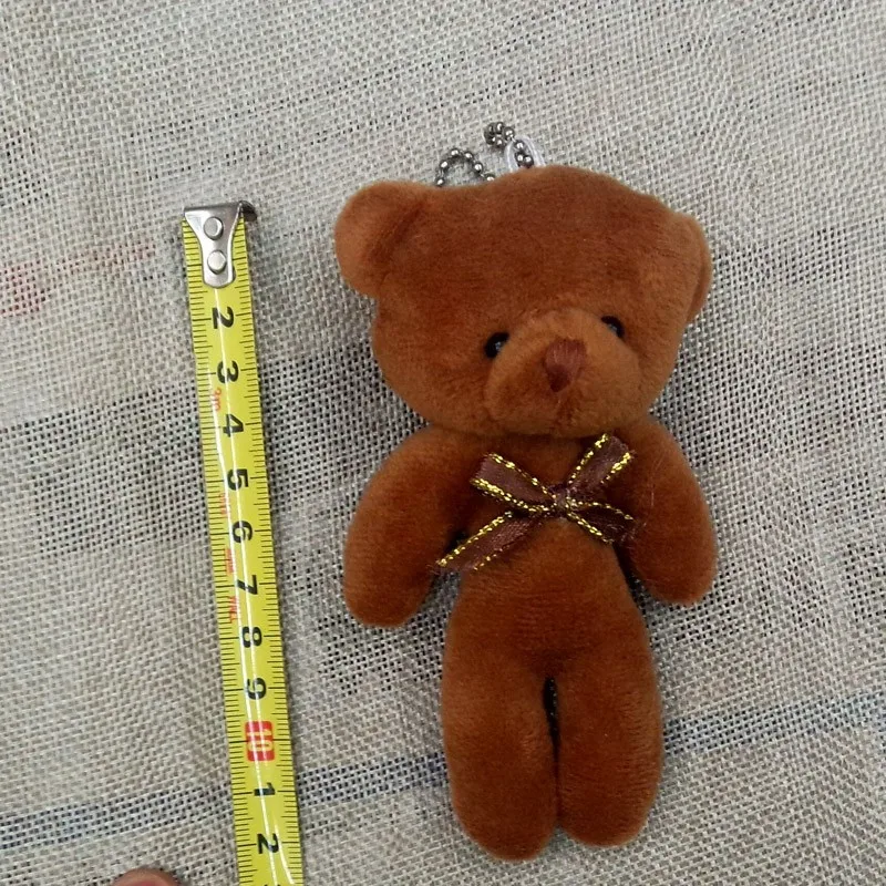 12cm twin teddy bear with bow 1