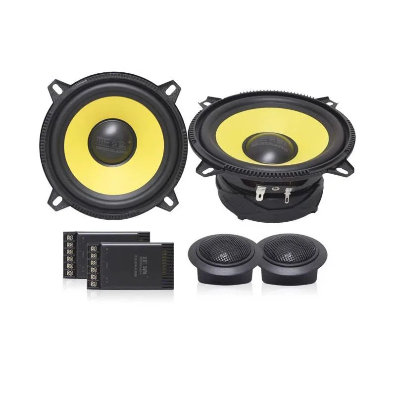 5inch Car Woofer hifi loud Speaker with dome tweeter speakers and crossover divider