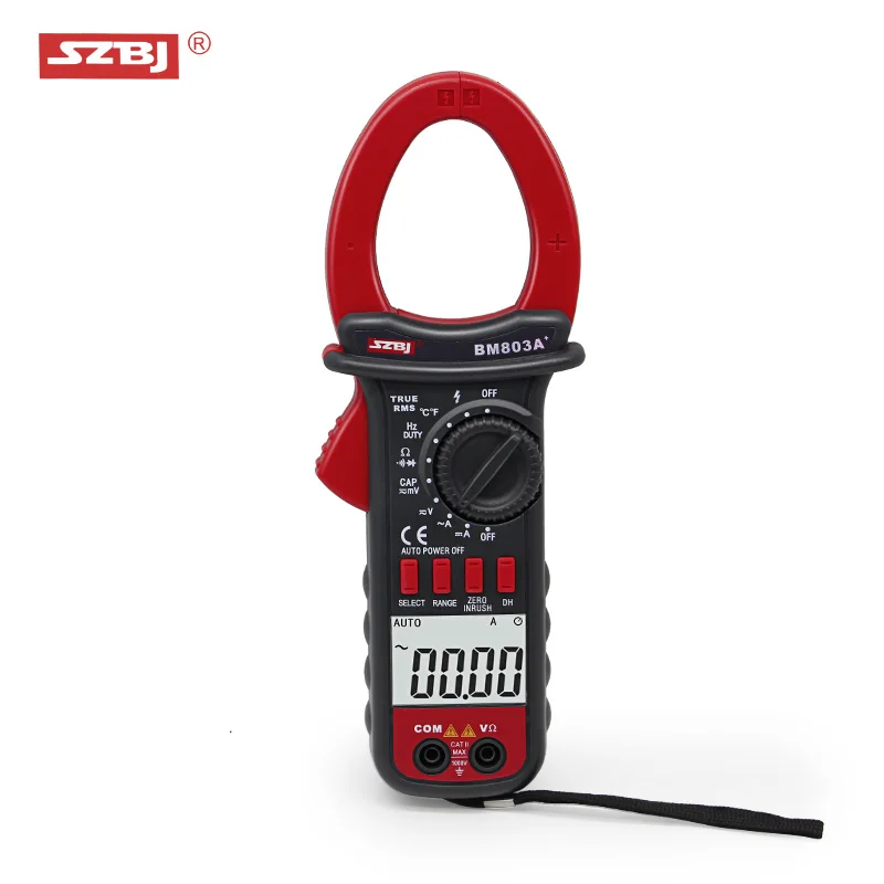 

SZBJ BM803A + Intelligent Digital Clamp Multimeter AC DC Current 1000A Capacitor Frequency Temperature BM802A/BM801A Ammeter