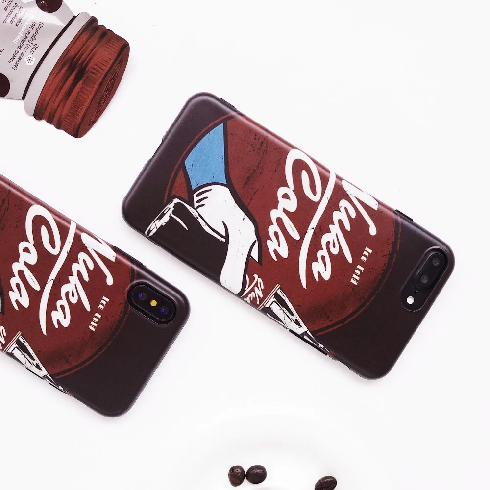 

Vintage Coca Cola Case For iPhone 6 6s 7 8 X Nostalgic Coca-cola High Quality Soft Silicone TPU Back Cover For iPhone 8 X Coque