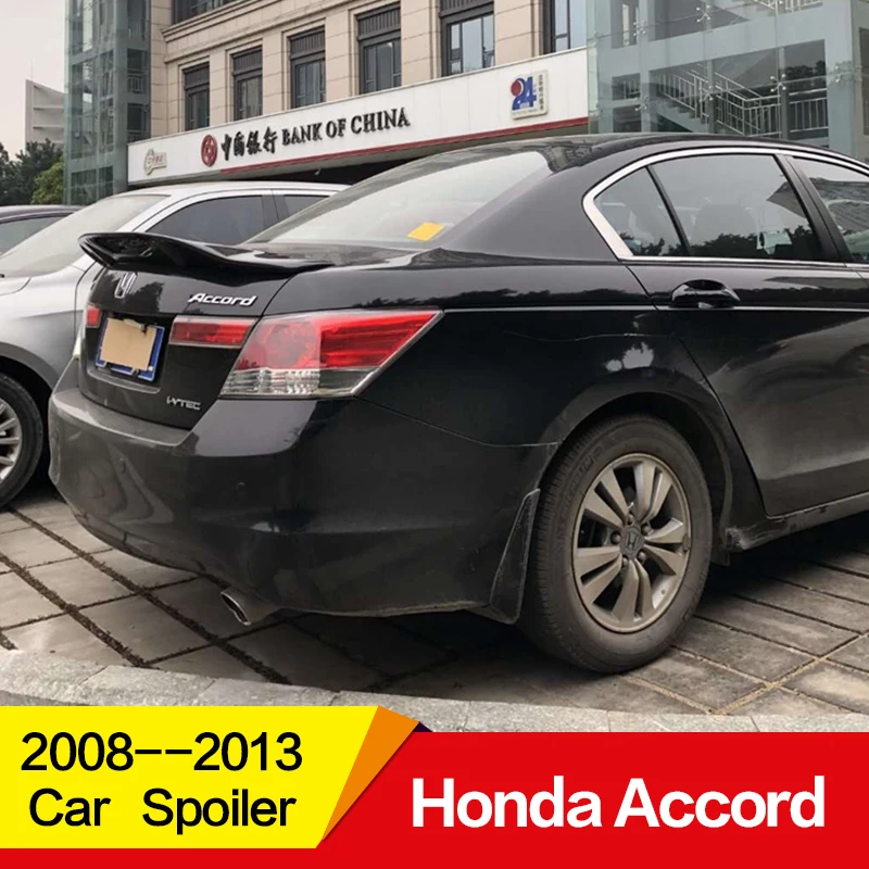 Используется для Honda Accord спойлер 2008 09 10 11 12 13 лет Глянцевая углеродное волокно/FRP заднее крыло R стиль спойлер, аксессуары