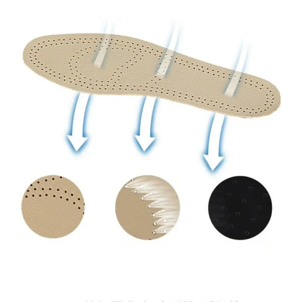 eTya Women Men Leather Insoles Ultra Thin Breathable Insert Absorb Sweat Shoes Cushion Pads