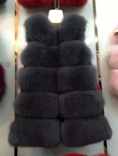 

Thick Natural Fox Fur Vest Woman Genuine Fur Coat For Women's Real Furs Vests Fur Jacket Winter Warmest Waistcoat