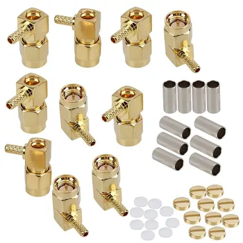 

SMA Male Plug RF Coax Connector Solder for RG316 Cable Elbow Gold plated Pack Of 30