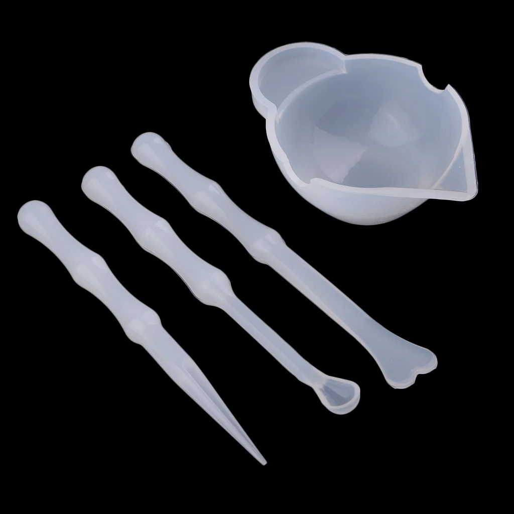 

4 pcs UV Resin Color Mixing Silicone Cup Mini Resin Dish Stirrers Epoxy DIY Jewelry Making Tools Set Accessory for DIY Moulds