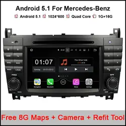 7 "2 DIN 4 ядра android 5.1.1 автомобильный DVD GPS для mercedes/Benz C Class W203 2004-2007 c200 C230 C240 C320 C350 CLK W209 04-11