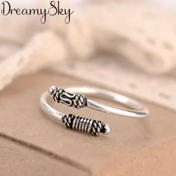 

Bijoux Fashion S925 Silver Simple Rings For Women Christmas Gifts Adjustable Ring Ladies Sterling Silver Jewelry Anillos