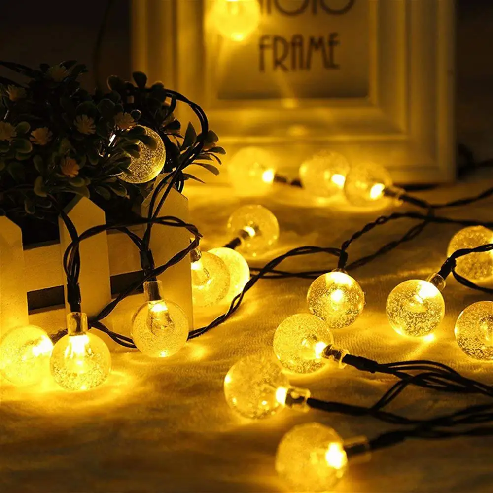 

Led solar light string crystal ball bubble ball string outdoor courtyard holiday decoration small lantern