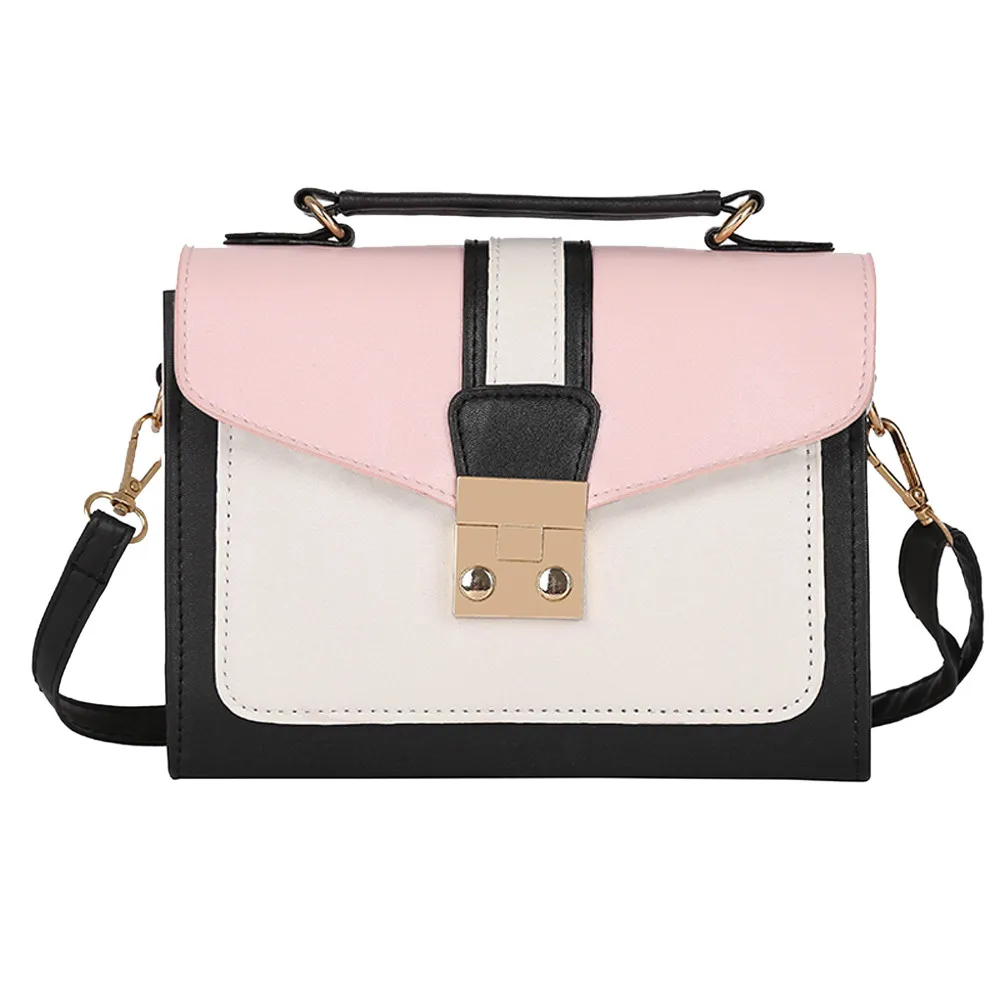 

Women Handbag Fashion Hit Color Shoulder Messenger Satchel Tote Crossbody Bag Girls Mini bag Sling black patchwork female bolso