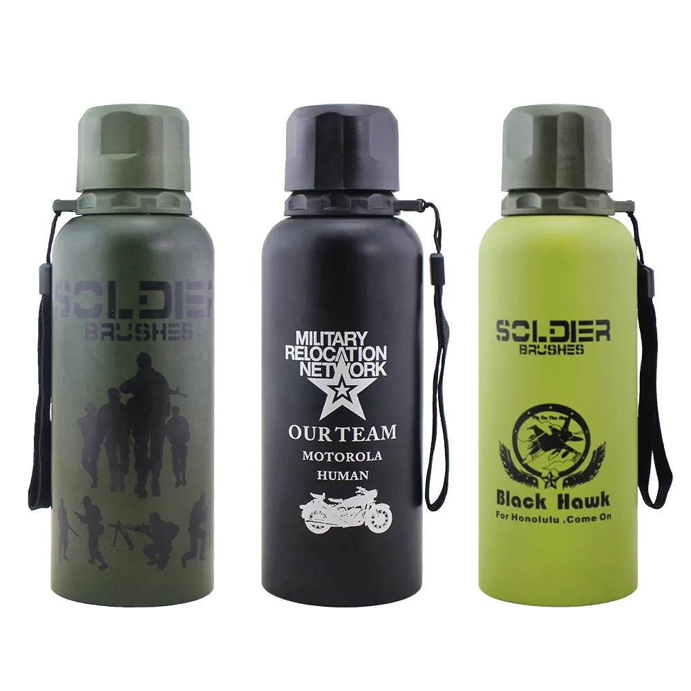 

450ml Army Camouflage Stainless steel Metal Thermal insulation Water bottle strong outdoor sport bottle for water my bottle