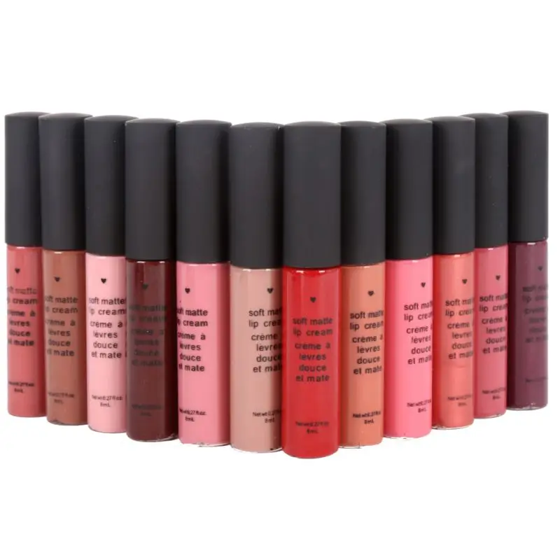 

12 Colors Makeup Waterproof Matte Velvet Liquid Lipstick Long Lasting Lip Gloss Make Up Beauty Cosmetics Hot Selling