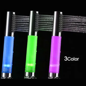 

New RGB LED Shower Head 3 Colors hand Shower with Temperature Sensor