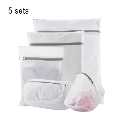 2/3/5 pc Mesh laundry bags for washing machines Mesh set clothing organizer for Protection Bra Stocking and Underwear basket - Цвет: 5 sets
