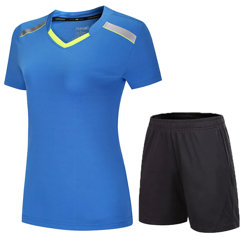 Новинка Qucik, спортивная одежда для бадминтона для женщин/мужчин, Теннисный костюм, набор для тенниса, одежда для настольного тенниса, комплекты одежды для бадминтона 3886 - Color: Woman 1 set