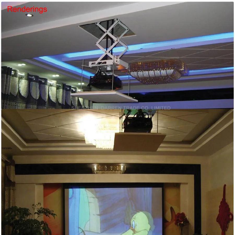 Motorized Scissor Projector Lift Projector Bracket 80cm Ceiling