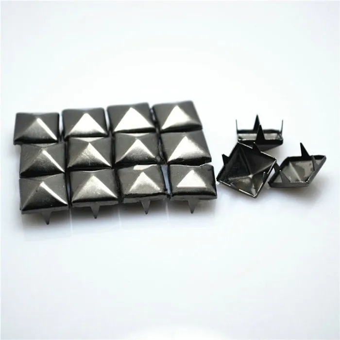

DIY Studs Black Gunmetal Square Pyramid Studs with 4 Claws Rivets DIY accessories 6mm /7mm /8mm /9mm /10mm - Free Shipping