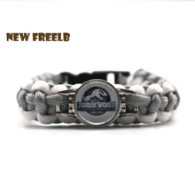 Горячее новое поступление, браслет для выживания с логотипом парка Юрского периода 550, Паракорд, белый, серый, модные ювелирные изделия для женщин и мужчин, фанатов