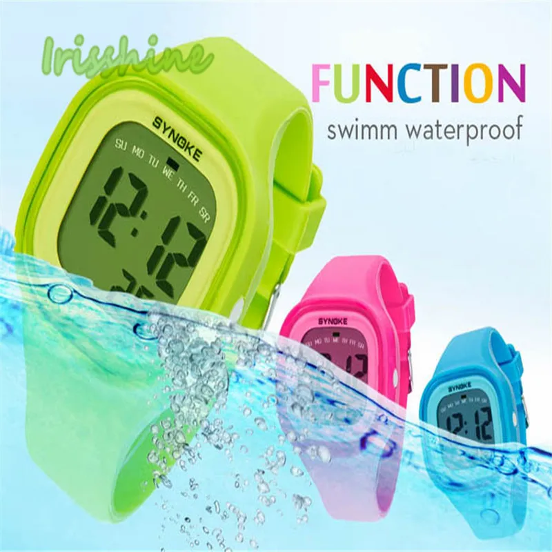 Irisshine i0325 Unisex watches Silicone LED Light Digital Sport Wrist Watch Kid Women Girl Men Boy gift