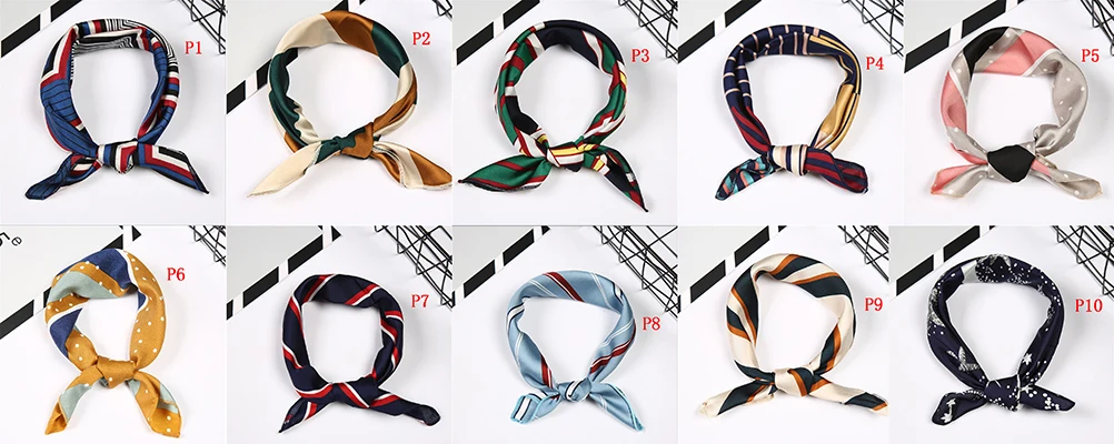 Spring Summer Head Neck Hair Tie Band Neckerchief Square Scarf Fake Silk Wraps Elegant Floral Spring Summer Head Neck Hair Tie Band Neckerchief Square Scarf Fake Silk Wraps Elegant Floral
