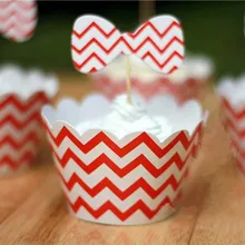 Красные белые волнистые обертки для кексов Формы для кексов выбирает топперы детская игрушка в ванную для девочек вечерние детские украшения