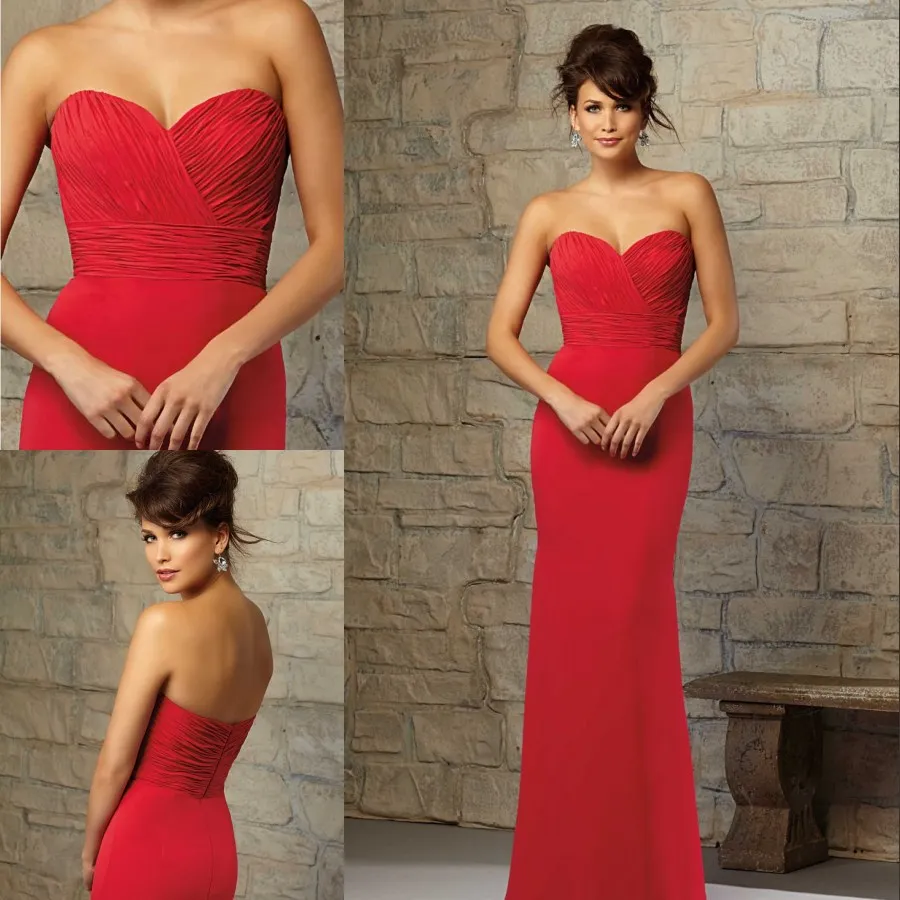 2015 Bridesmaid Dress Long Red Summer ...