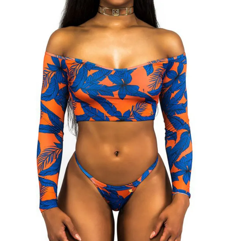 Новинка 2020 Танкини с длинным рукавом купальник сексуальный открытыми плечами