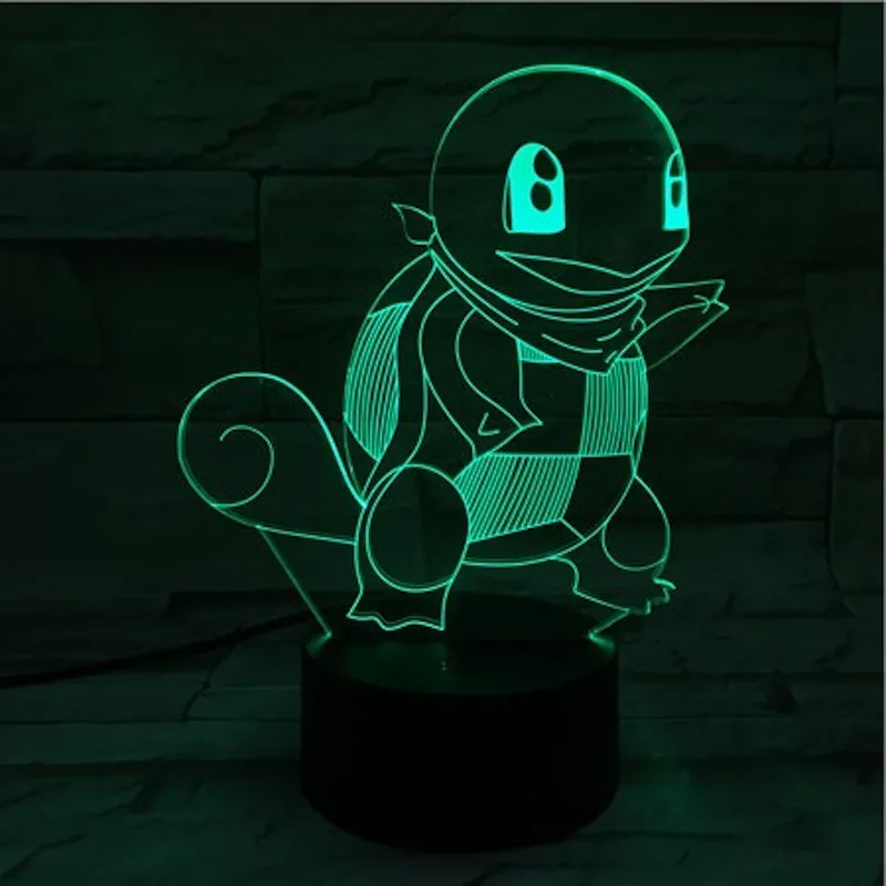

Pokemon Go Squirtle Figure Children's Nightlight LED Touch Sensor Color Changing Bedroom Decoration 3D Night Lamp RGB Squirtle